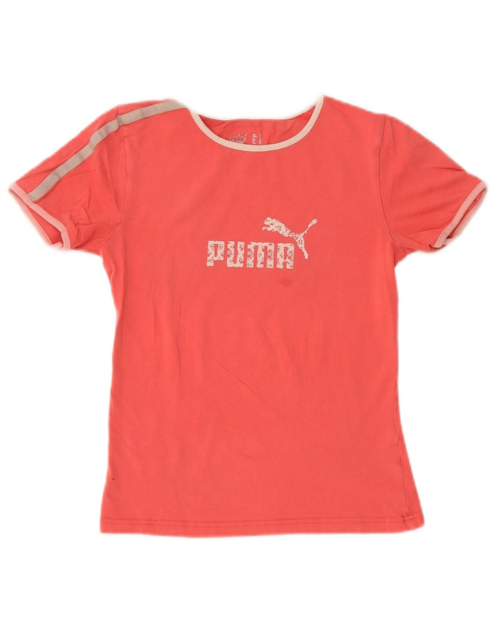 PUMA Womens Graphic T-Shirt Top UK 12 Medium Pink