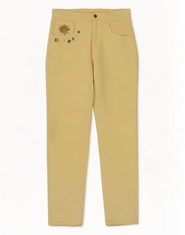 DISMERO koniske jeans til kvinder W33 L31 gul bomuld