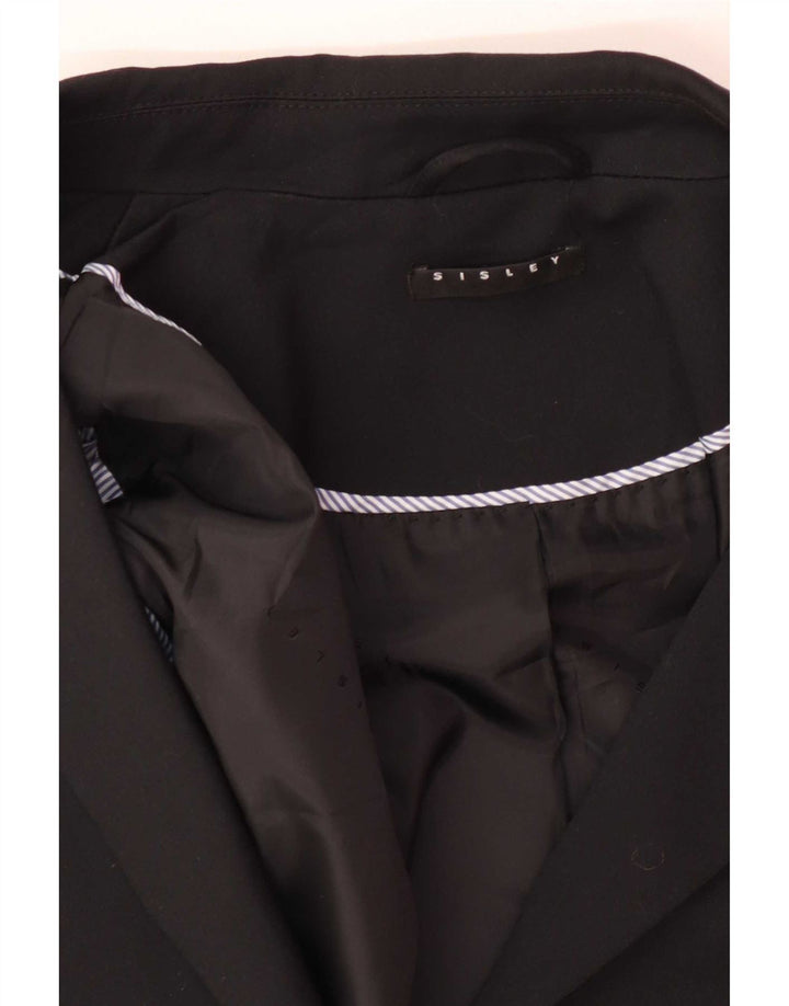 Sisley Damen 2-Knopf-Blazerjacke UK 12 Mittelschwarz