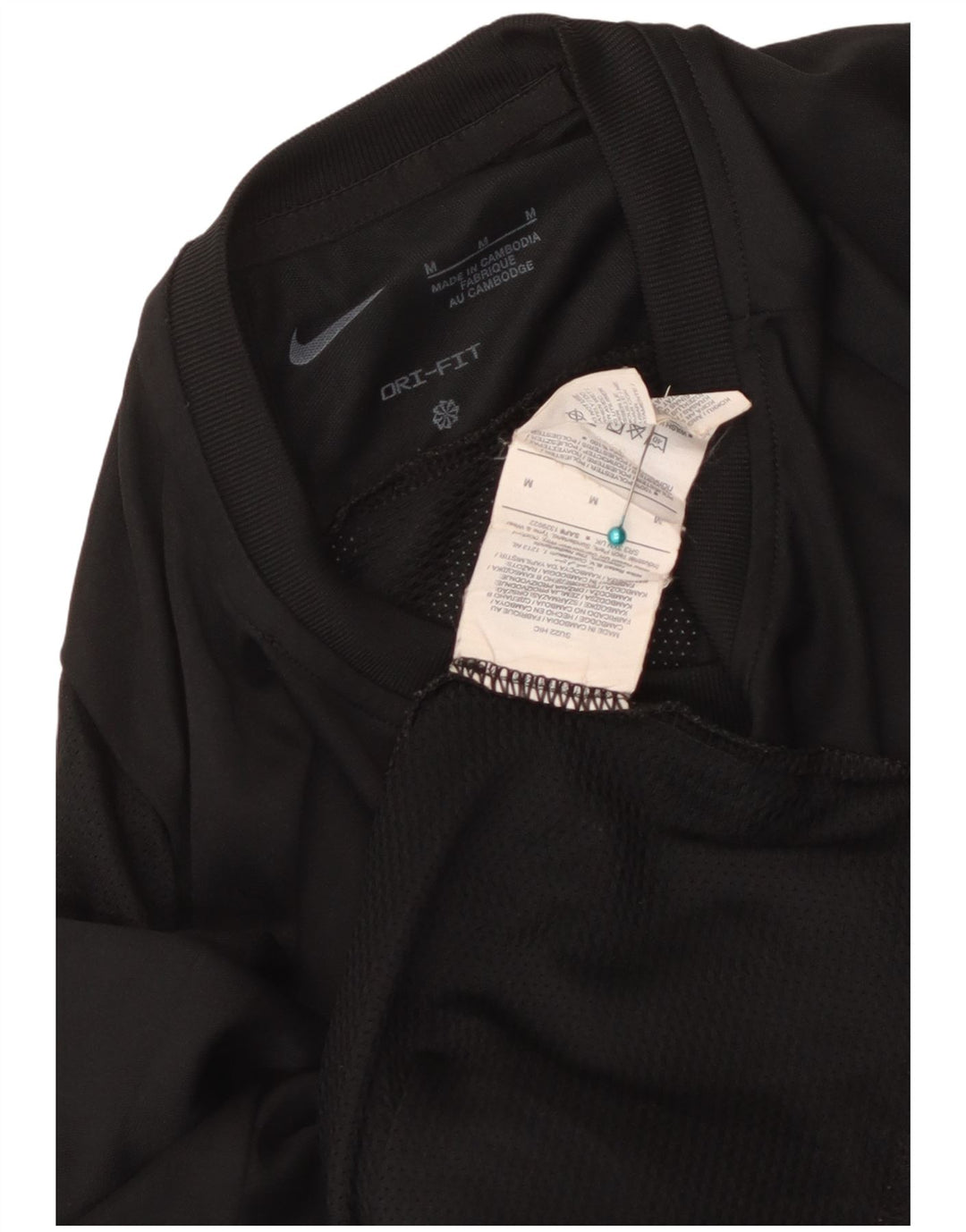 Nike T-shirt top mellem sort stribet polyester til mænd
