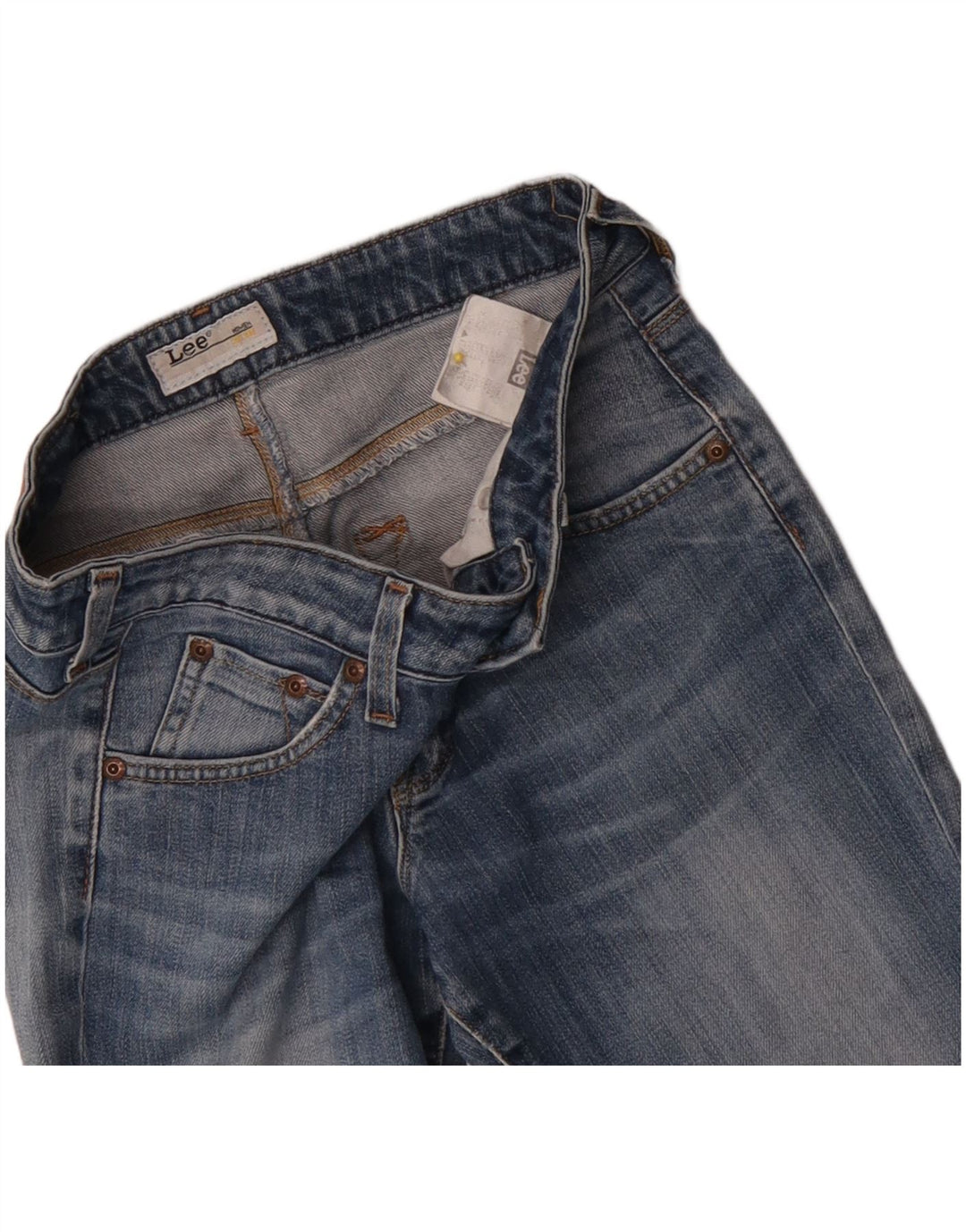 Lee Womens Distressed Slim Jeans W27 L33 Blue