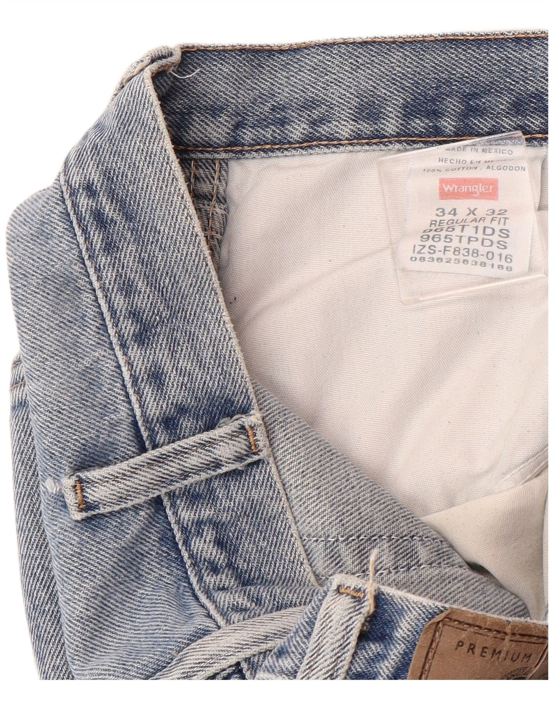 Calça jeans reta masculina WRANGLER W34 L32 azul algodão clássico