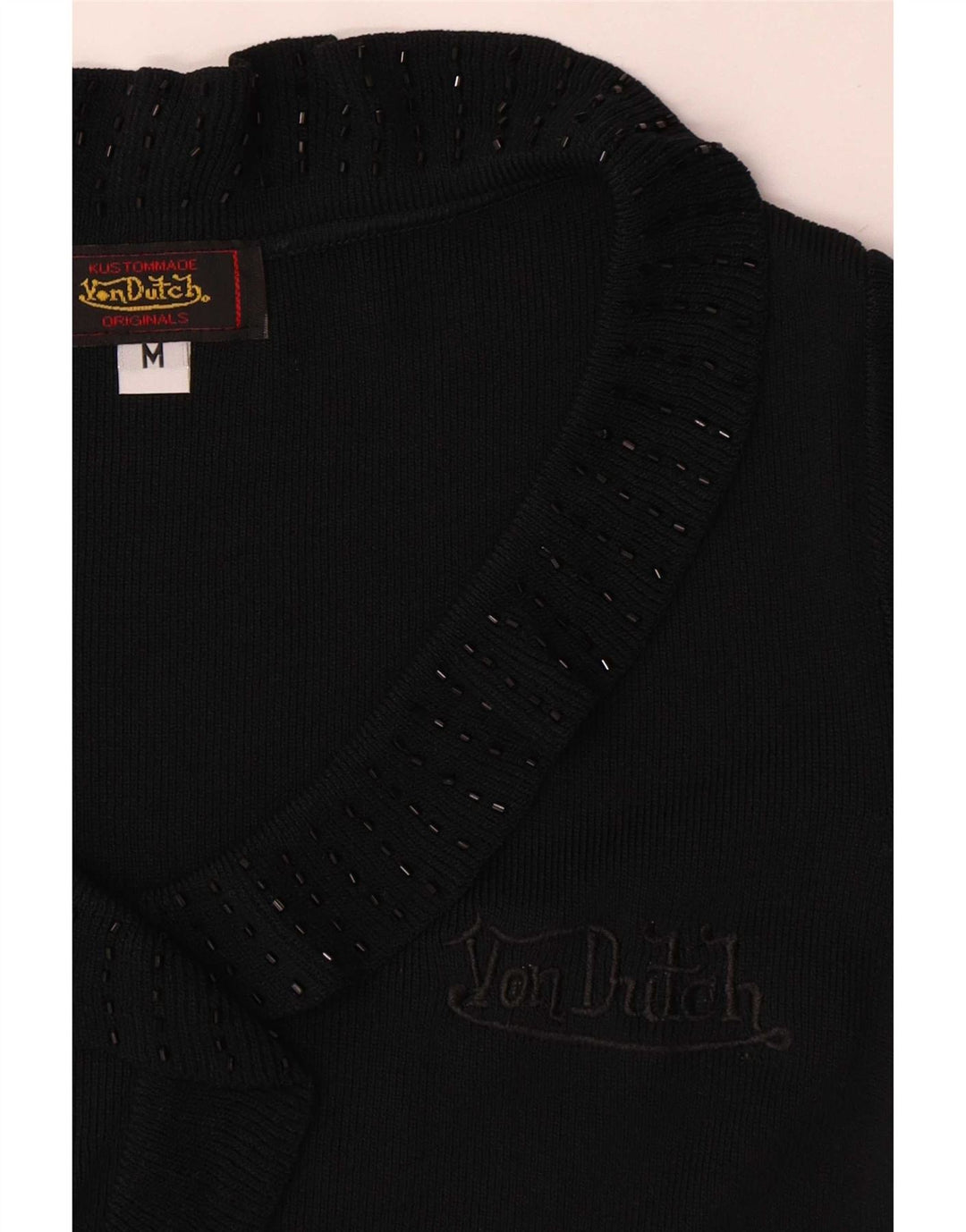 Von Dutch Womens Blouse Top UK 12 Medium Black Microfibers