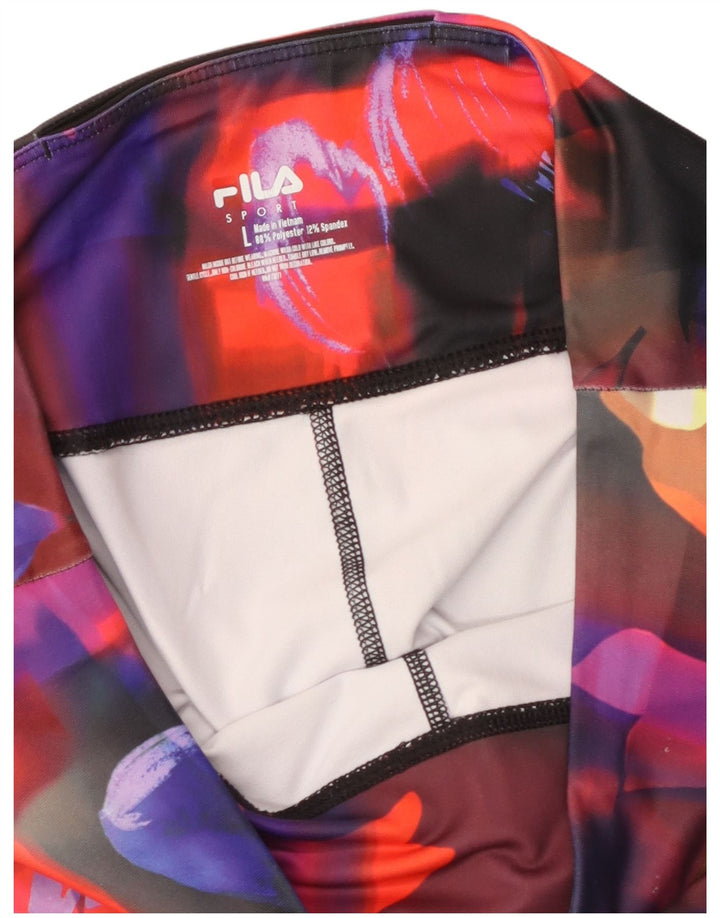 FILA Womens Capri Leggings UK 14 Large  Multicoloured Floral Polyester