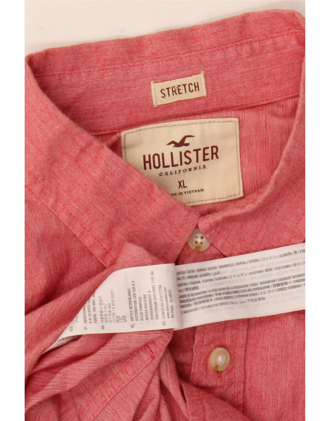 HOLLISTER Mens Shirt XL Red Cotton