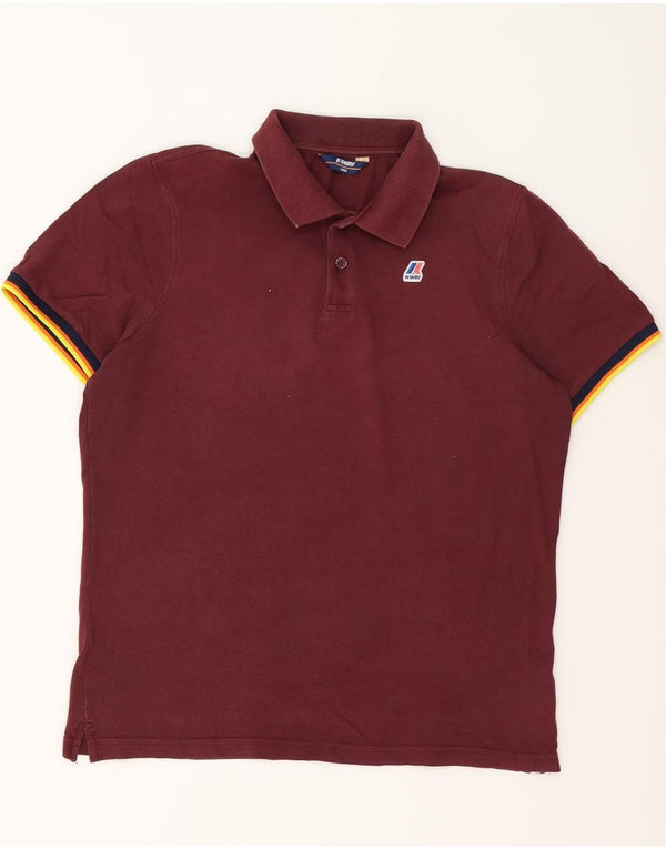 Polo Uomo K-Way Large in cotone a righe bordeaux