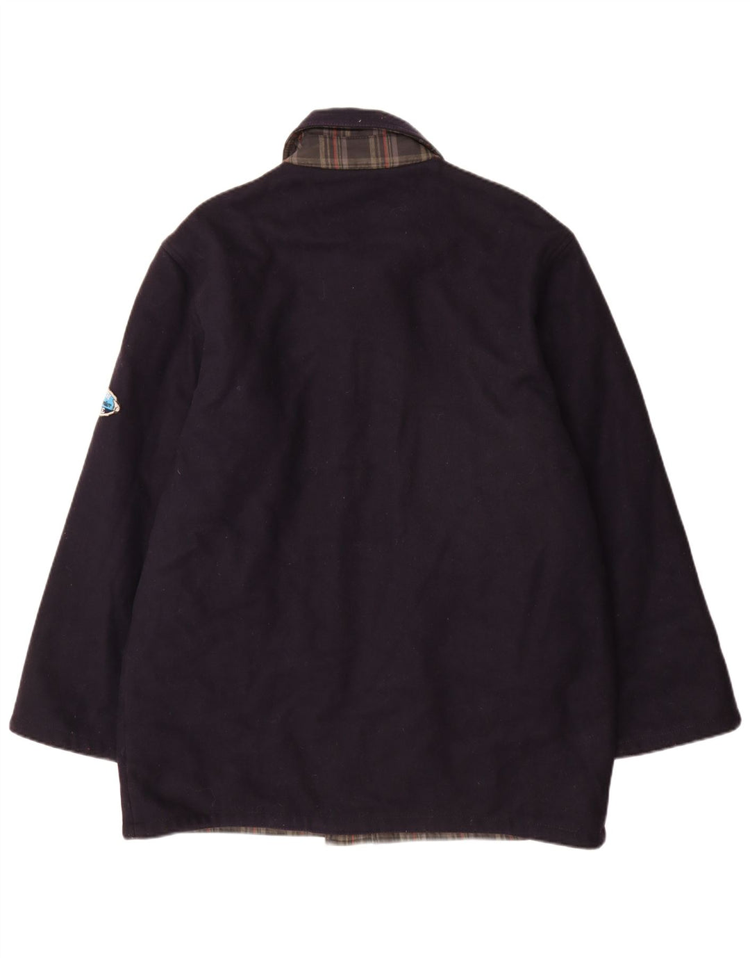 North Pole Mens Reversible Overcoat UK 42 XL Navy Blue Wool