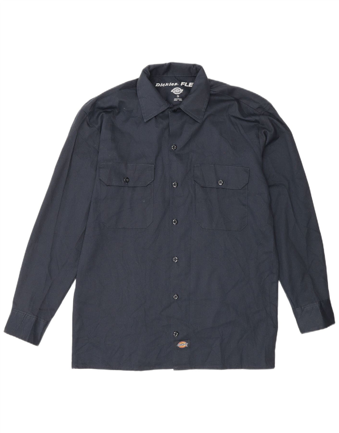 Dickies Mens Shirt Small Navy Blue Polyester