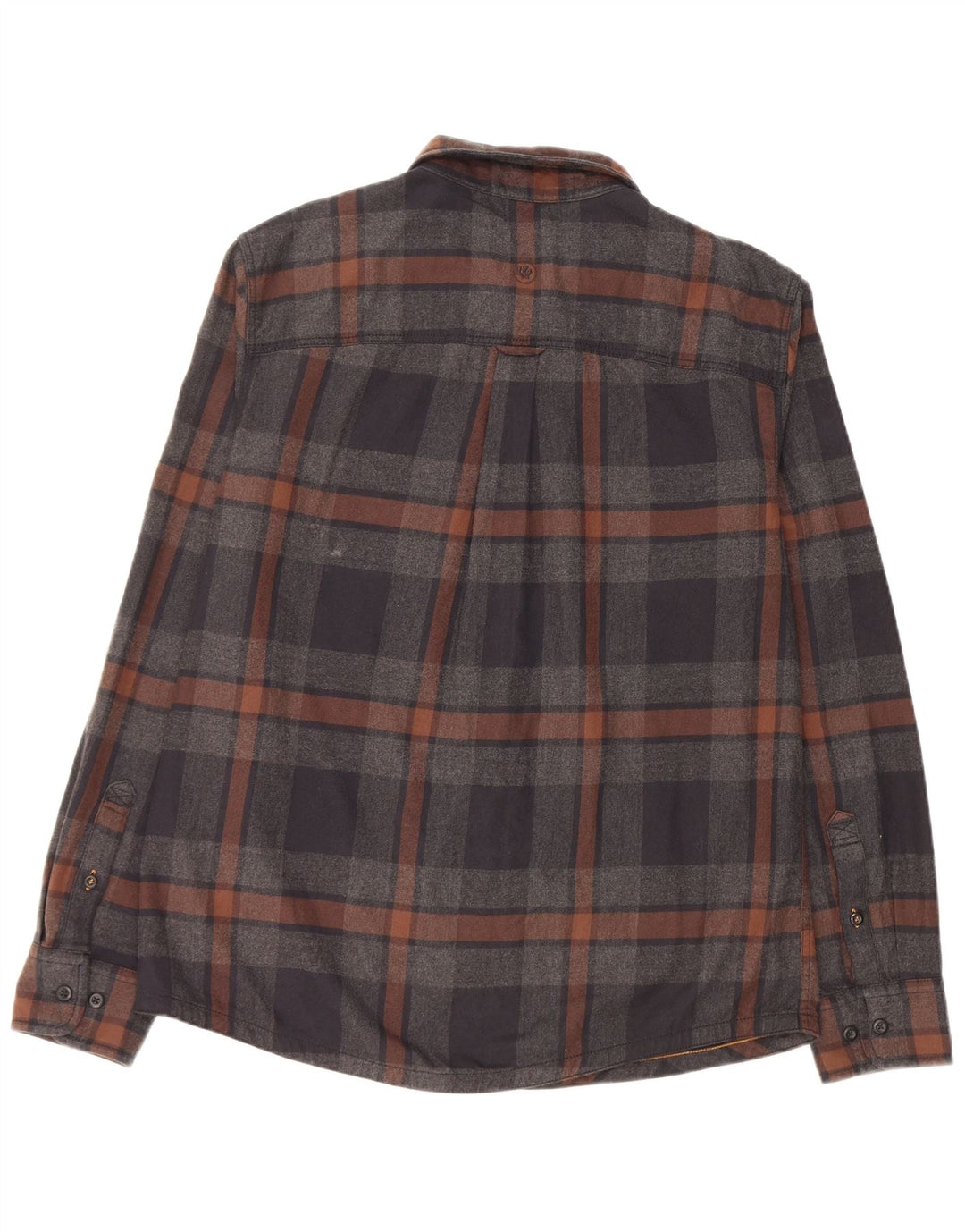 Fat Face Mens Flannel Shirt Large Grey Plaid Cotton