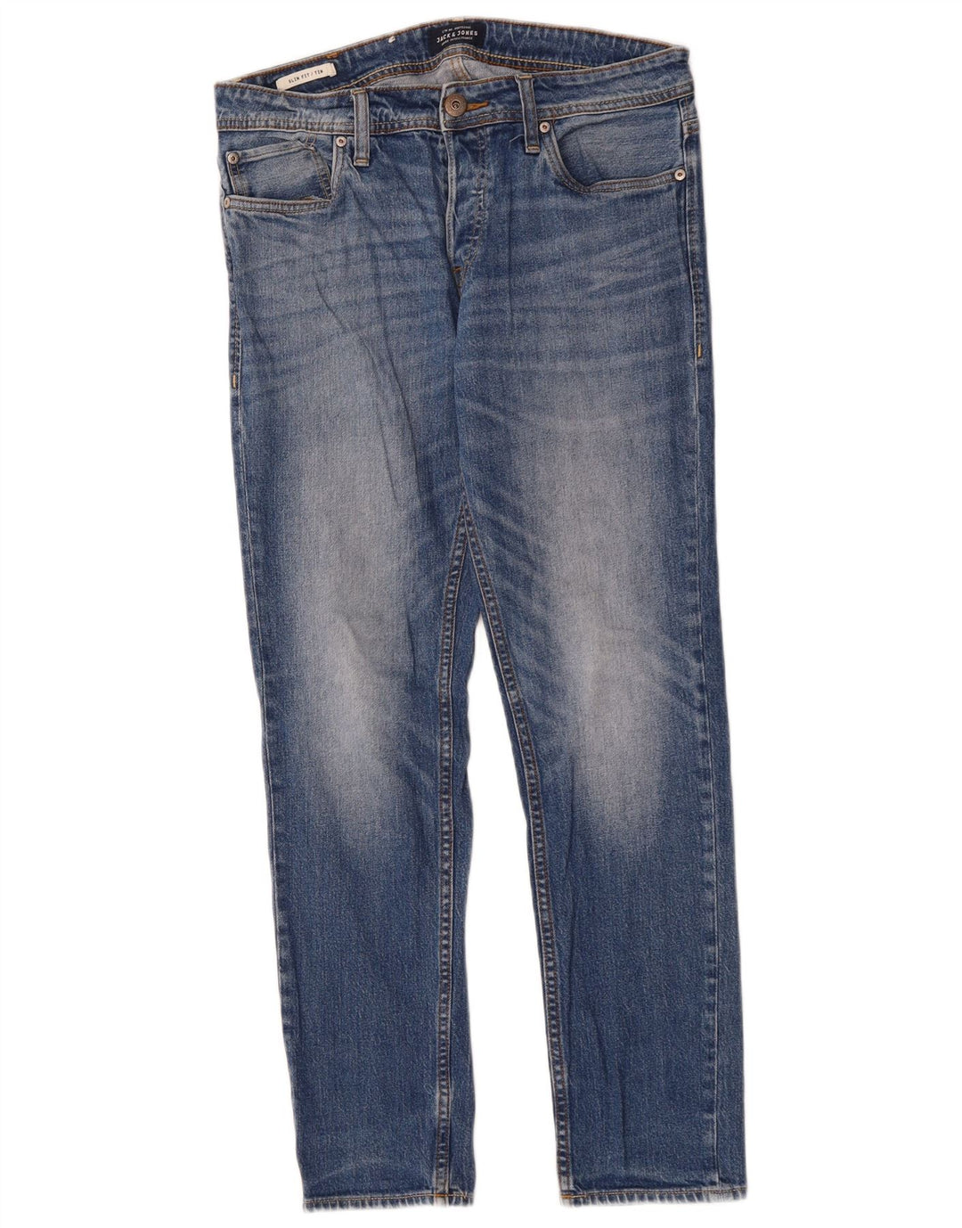 Jack & Jones Mens Tim Slim Jeans W30 L30 Blue Cotton