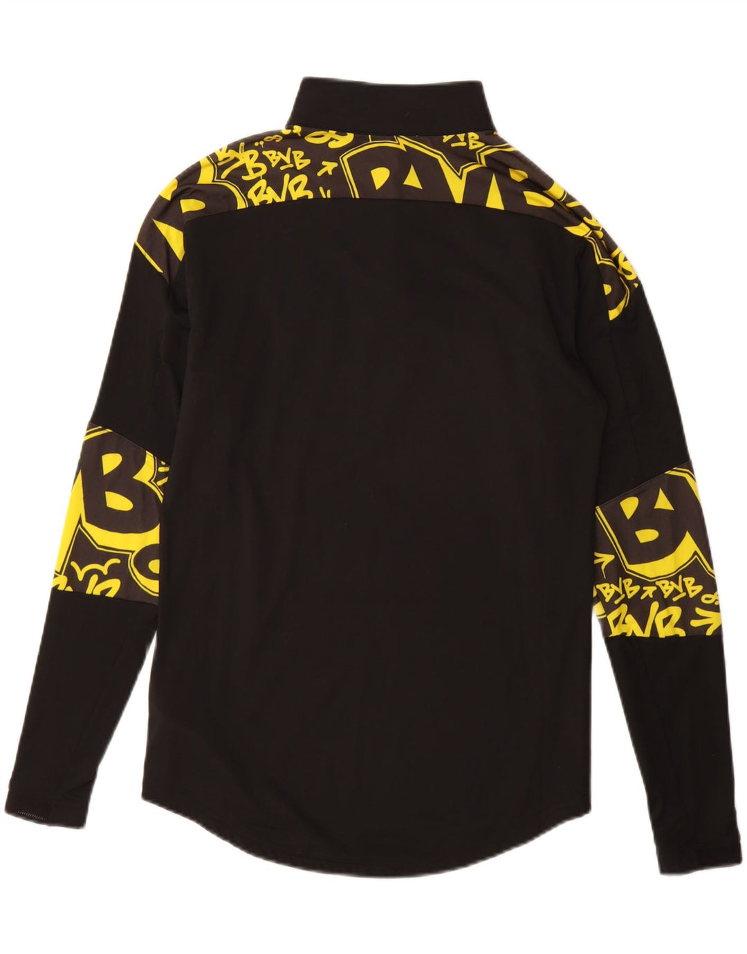 Puma Mens BVB Dortmund Graphic Zip Neck Pullover Tracksuit Top Small Black