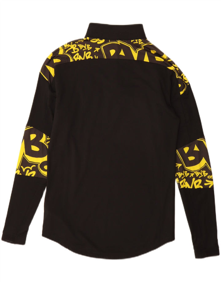 Puma Mens BVB Dortmund Graphic Zip Neck Pullover Tracksuit Top Small Black
