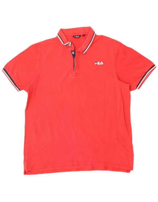 Fila Ανδρικό Πόλο Μπλουζάκι 2XL Κόκκινο Βαμβακερό