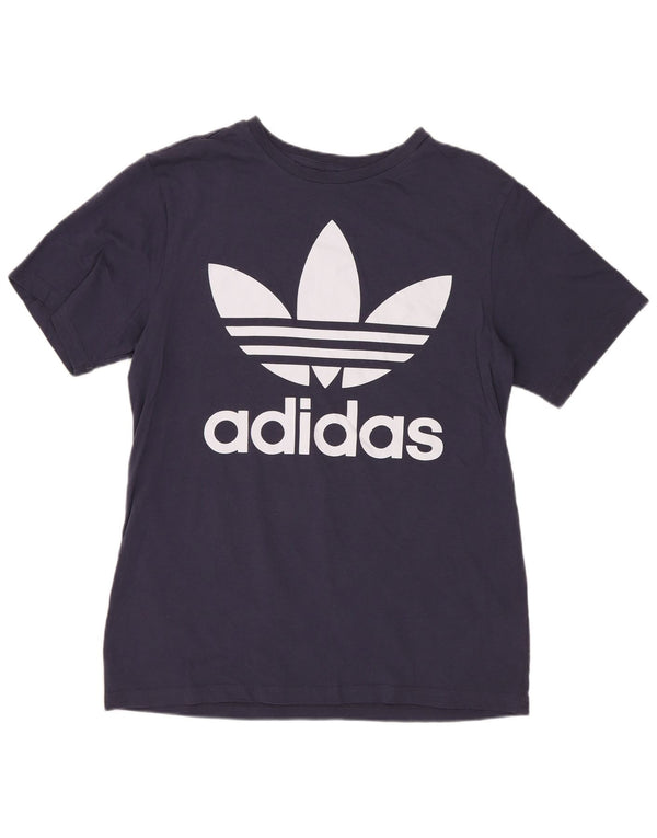 T-shirt grafica Adidas da bambino 15-16 anni in cotone blu navy