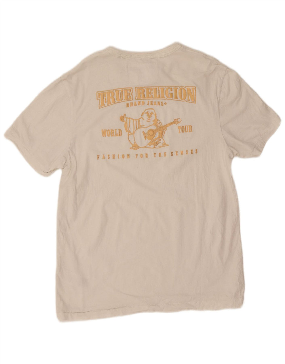 Camiseta gráfica masculina True Religion algodão branco médio