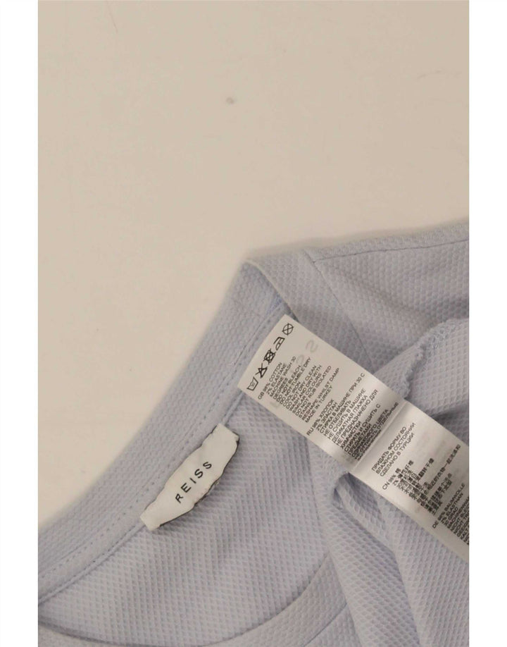 Reiss Herre T-Shirt Top Medium Blå Bomuld