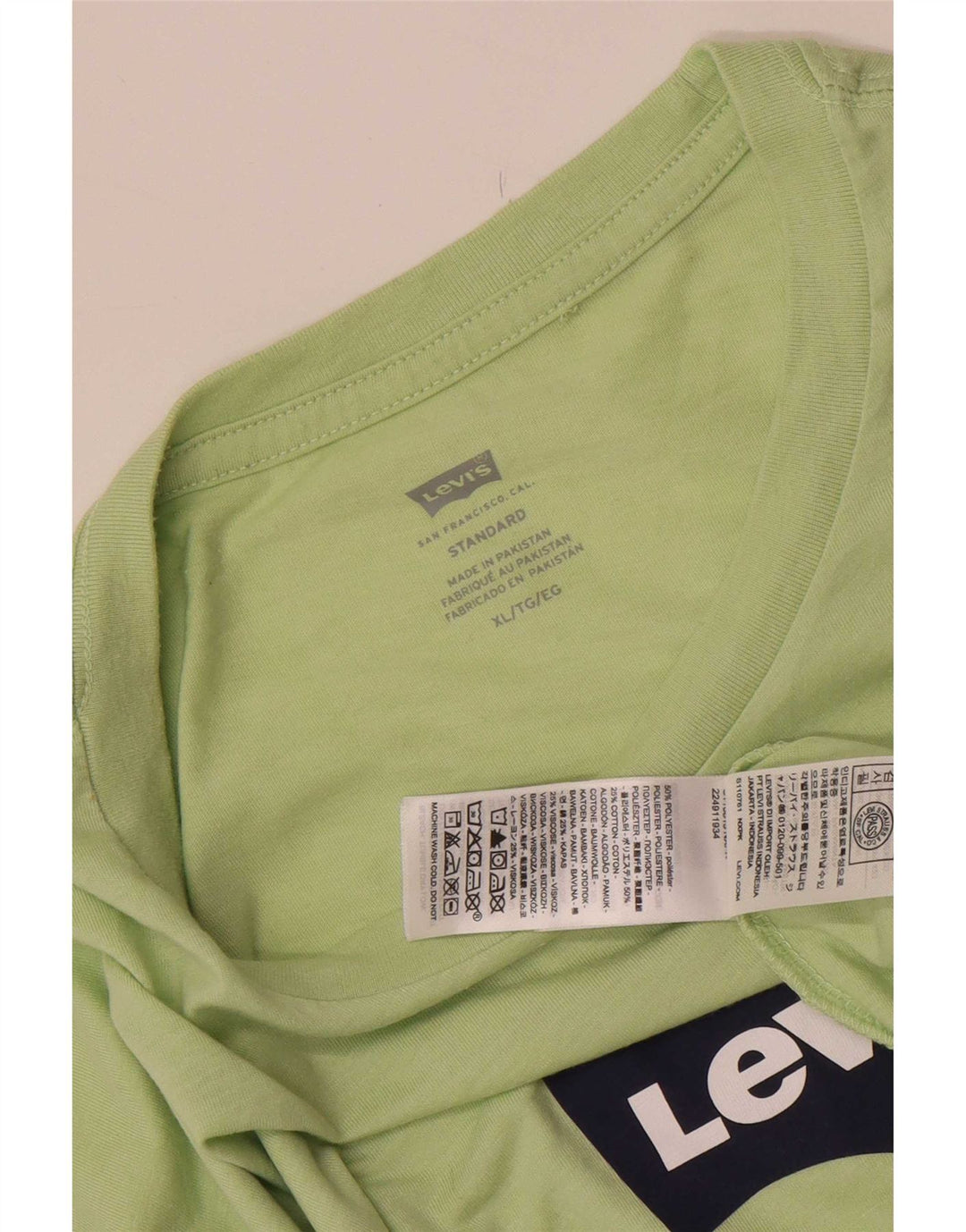 Męska koszulka standardowa Levi's z grafiką, góra XL, zielony, poliester