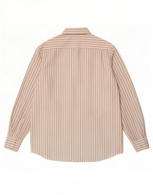Lacoste Mens Shirt Size 40 Medium White Striped Cotton
