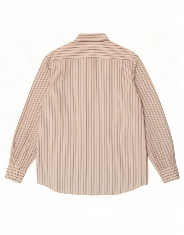 Lacoste Mens Shirt Size 40 Medium White Striped Cotton