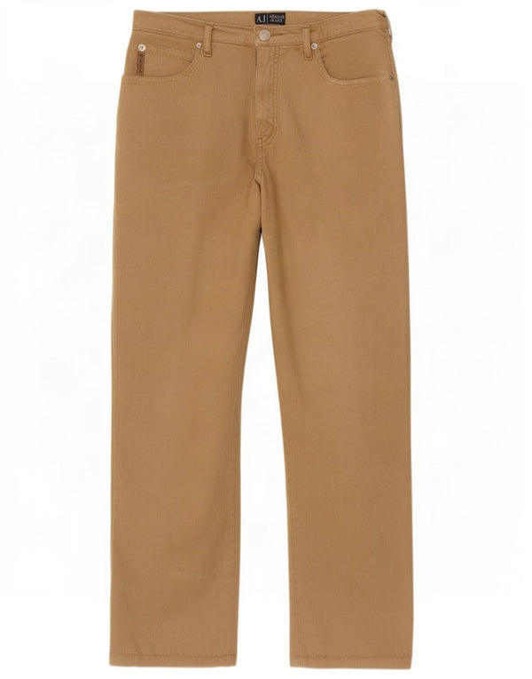 Blugi drepti pentru femei Armani W31 L26 bumbac bej