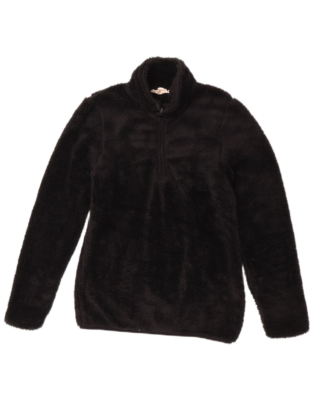 Mountain Warehouse Womens Zip Neck Fleece Jumper UK 8 Small Black Polyester