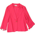 VINTAGE Womens 1 Button 3/4 Sleeve Blazer Jacket IT 46 Large Pink Acetate Vintage Vintage and Second-Hand Vintage from Messina Hembry 