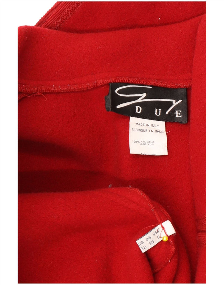 Genny Womens 3 Button Oversized Blazer Jacket UK 10 Small Red Wool