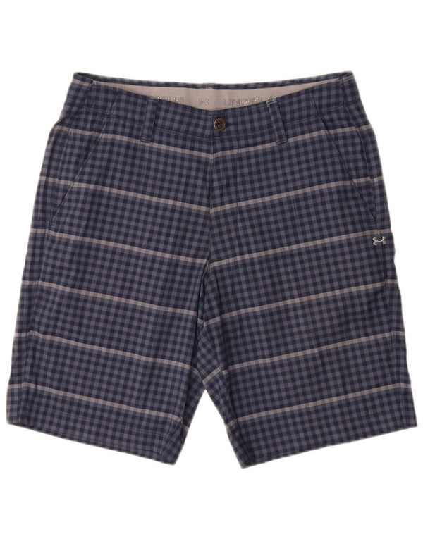 Under Armour Mens Chino Shorts W32 Medium Blue Gingham Polyester