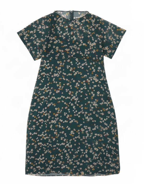 Marks & Spencer Γυναικείο φόρεμα A-Line UK 10 Small Green Floral Polyester