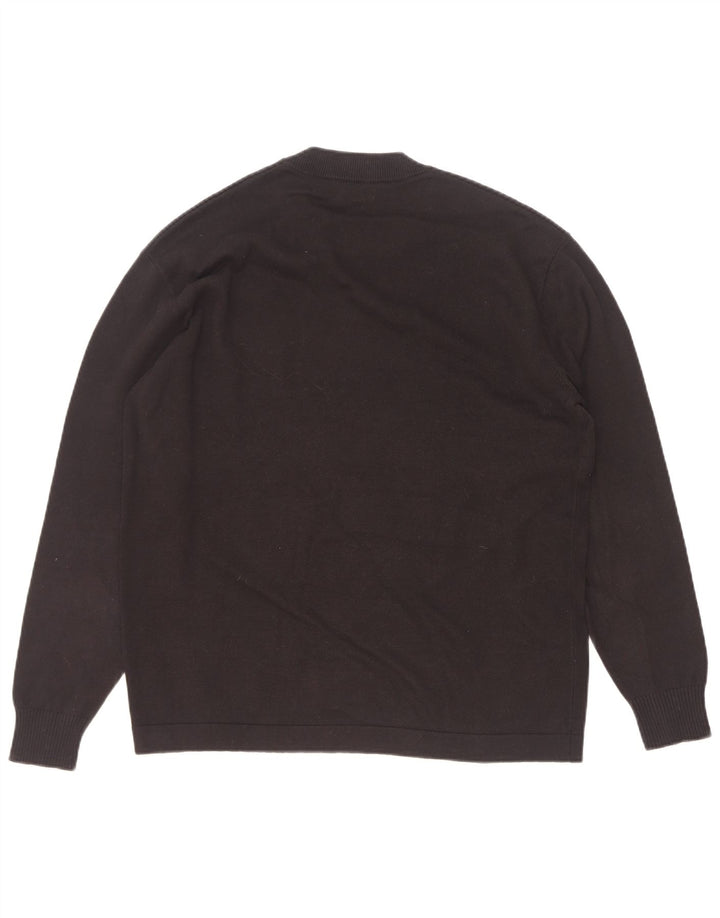 Zara Mens Crew Neck Jumper Sweater Small Black Cotton