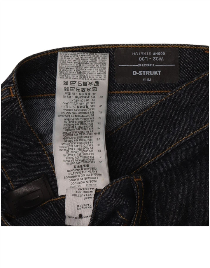 Diesel Mens D-Strukt Slim Jeans W32 L27 Navy Blue Lyocell