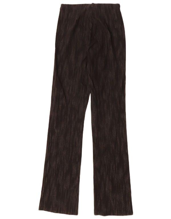 vintage Womens Bootcut Pantalon décontracté UK 8 Petit W26 L31 Noir Rayé
