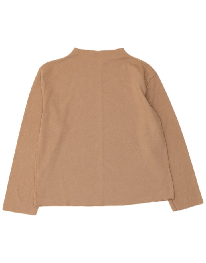 Zara Dametop Langærmet UK 14 Medium Beige Bomuld