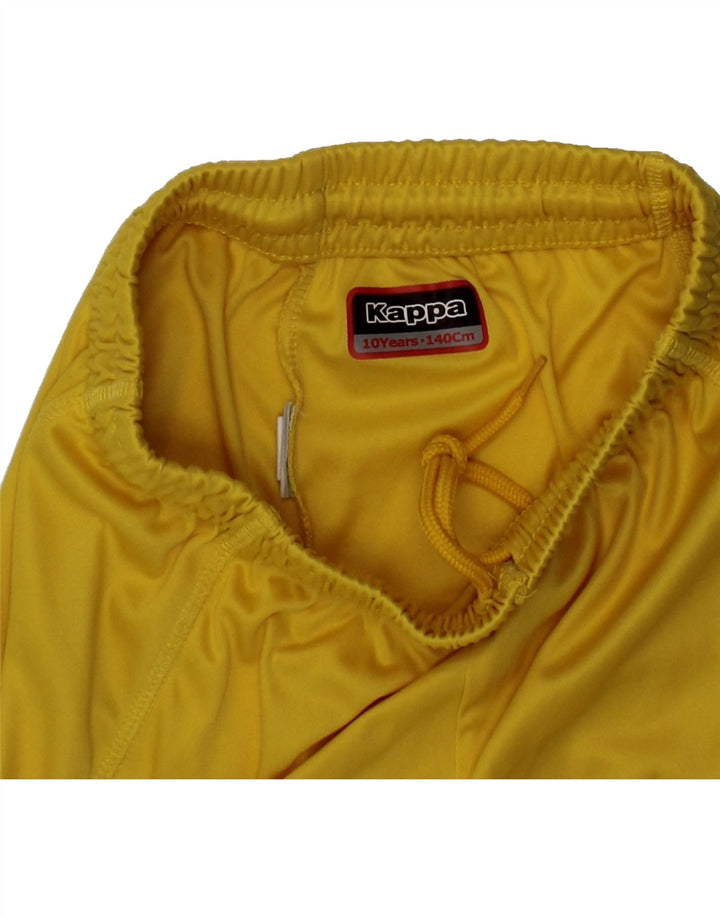 KAPPA Boys Graphic Sport Shorts 9-10 Years  Yellow Vintage Kappa and Second-Hand Kappa from Messina Hembry 