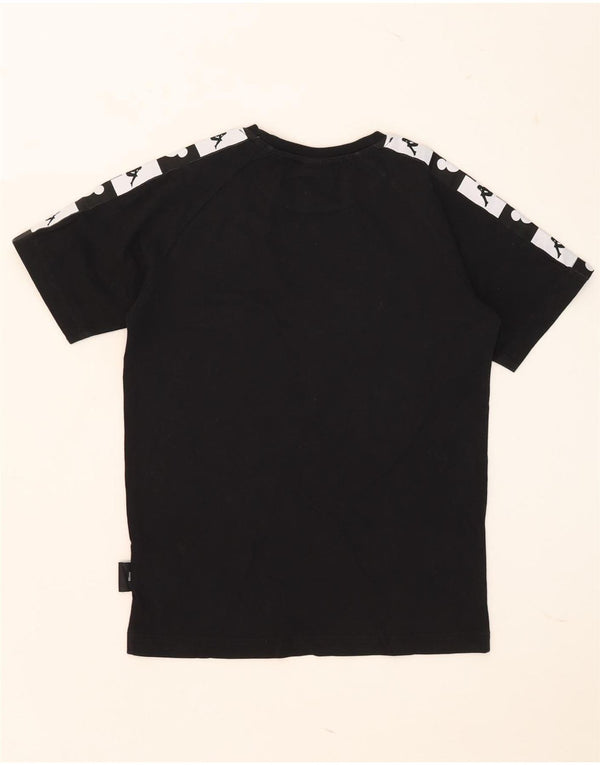 Kappa Herren-T-Shirt mit Grafik, XS, Schwarz, Colourblock-Baumwolle