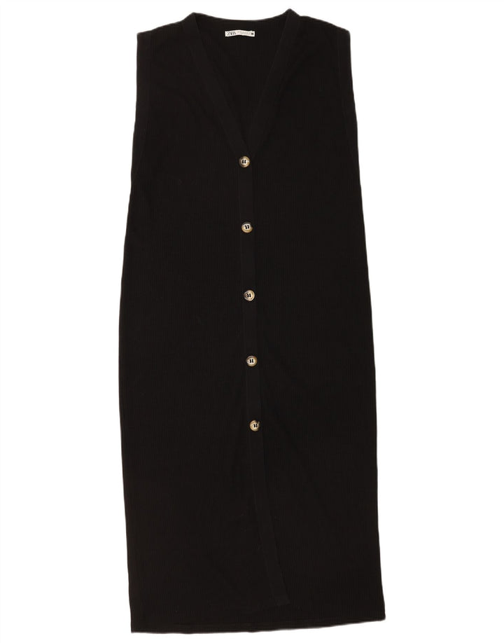 Abito a trapezio senza maniche da donna Zara UK 14 medio nero