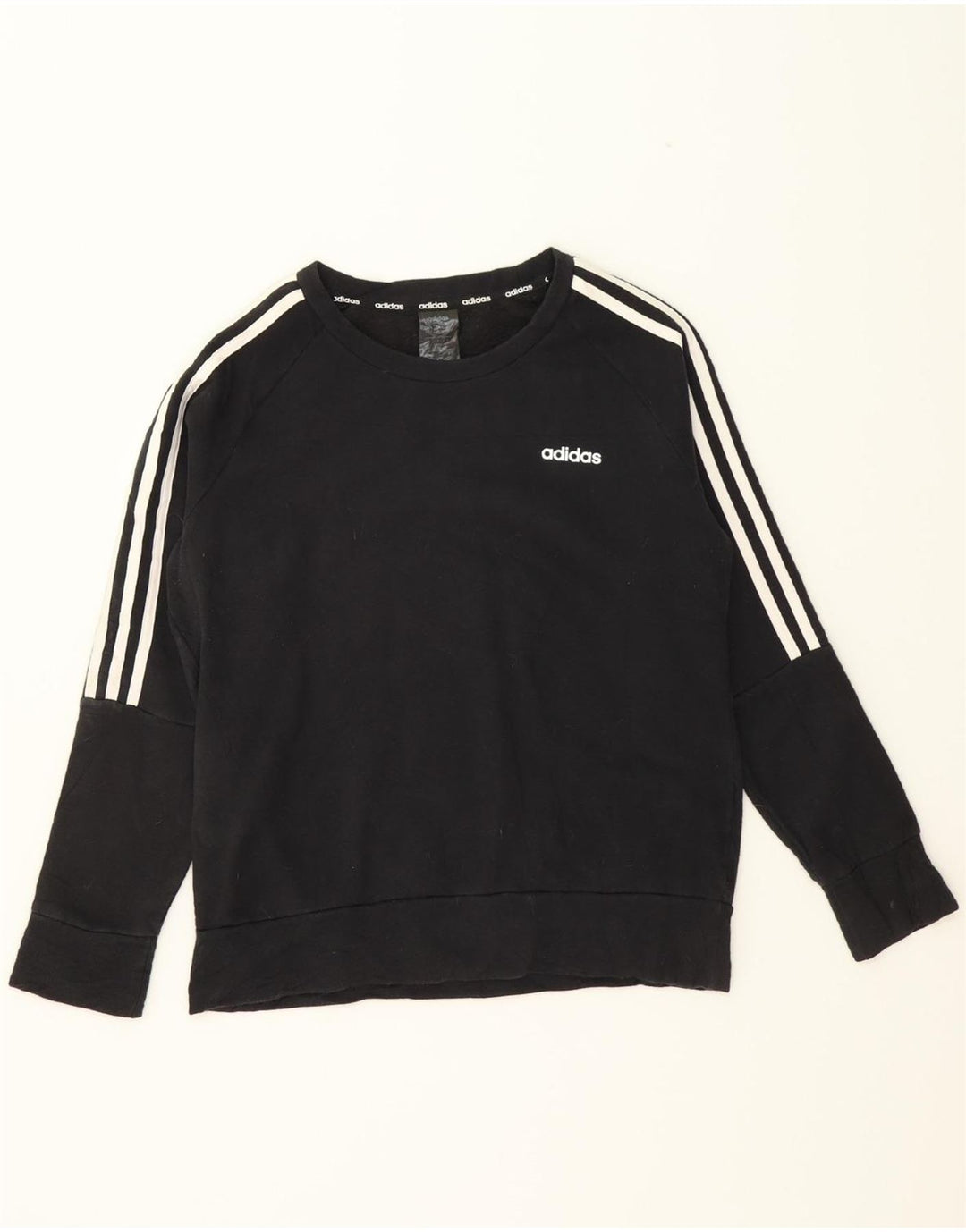ADIDAS Womens Sweatshirt Jumper UK 12/14 Medium Black Cotton Vintage Adidas and Second-Hand Adidas from Messina Hembry 