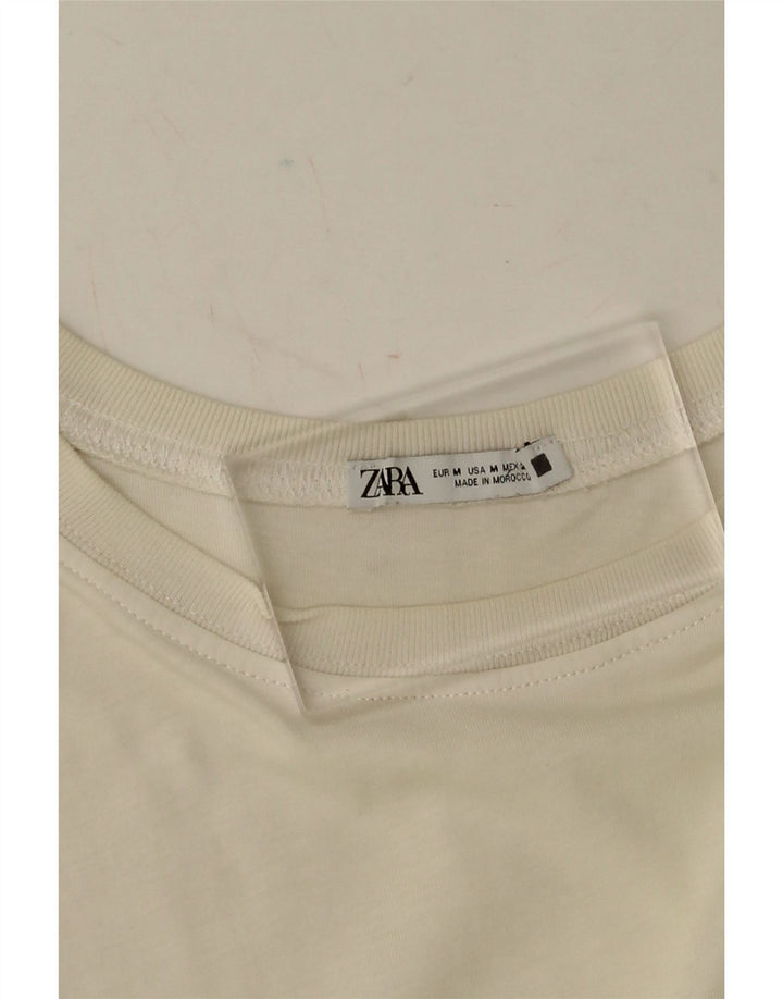 ZARA Womens T-Shirt Top UK 12 Medium White