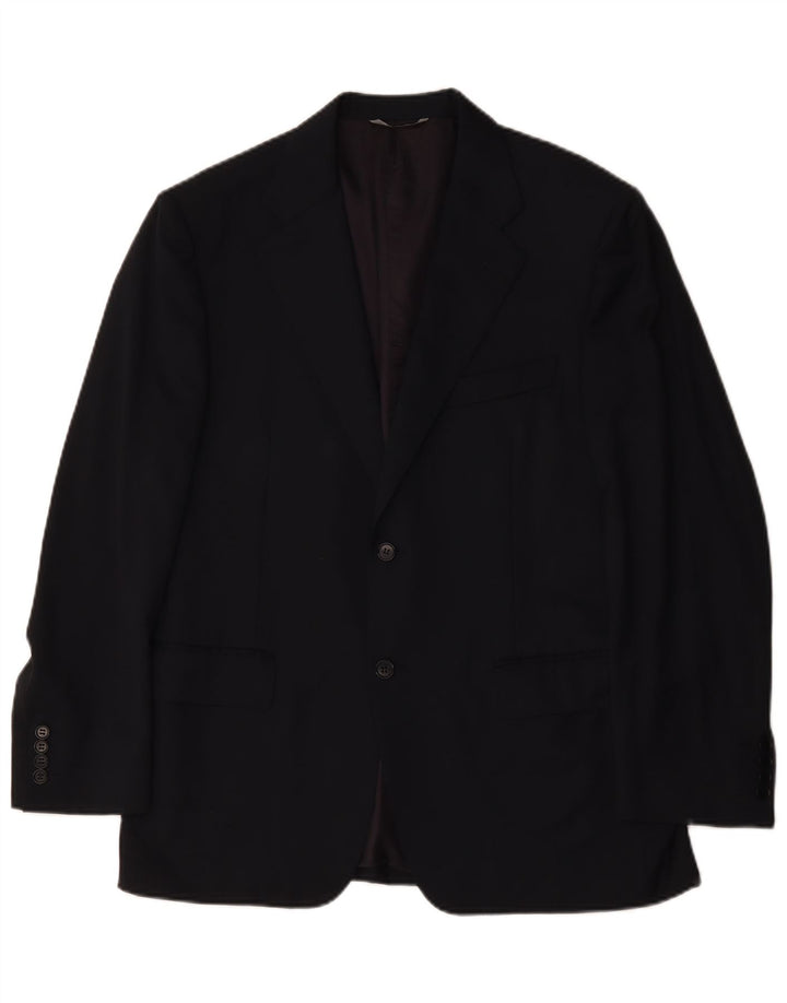 Giacca Blazer da Uomo a 2 Bottoni Canali IT 50 Large in Lana Blu Navy