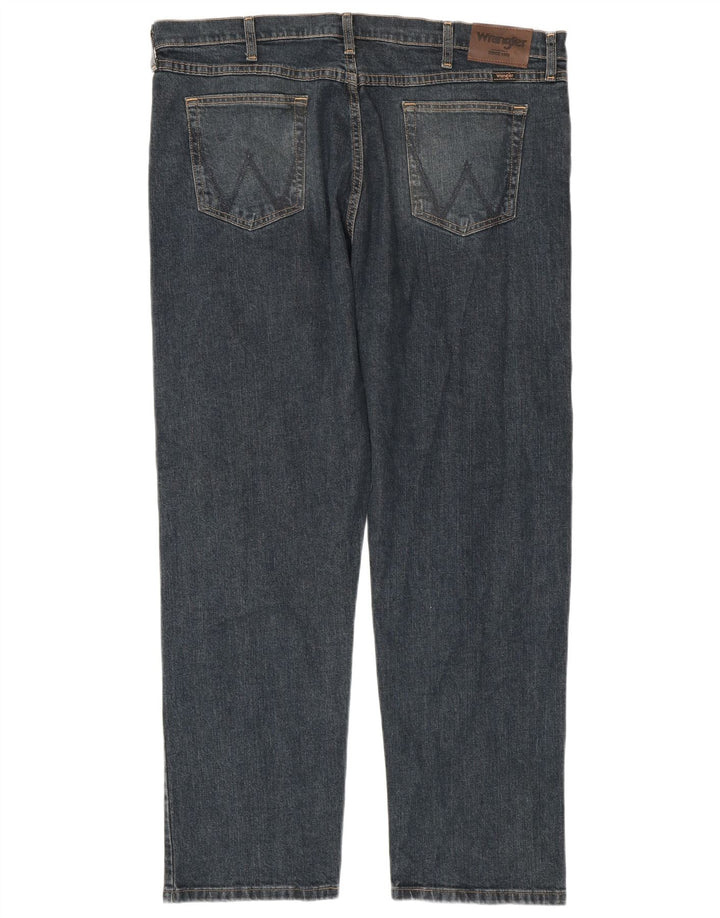 Wrangler Herre Regular Fit Straight Jeans W40 L30 Blå Bomuld