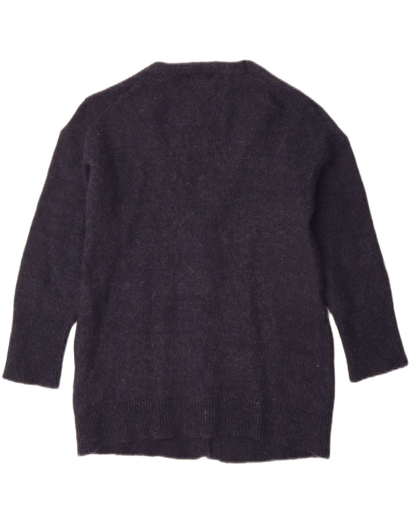 Massimo Dutti Womens Cardigan Sweater UK 10 Small Navy Blue Polyamide