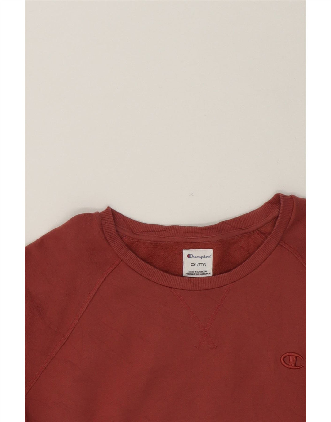 CHAMPION Womens Oversized Sweatshirt Jumper UK 20 2XL Maroon Cotton Vintage Champion and Second-Hand Champion from Messina Hembry 