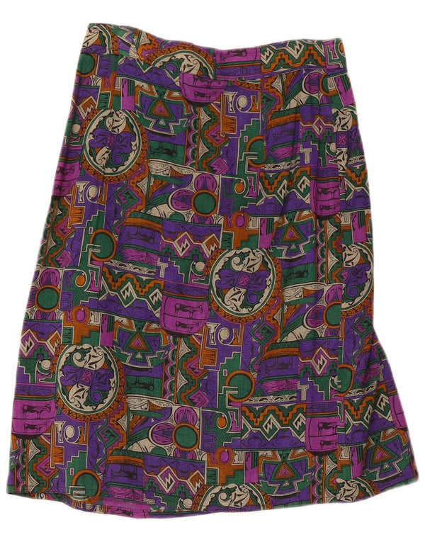 Vintage Damen Wickelrock W28 Medium Mehrfarbig Geometrisch