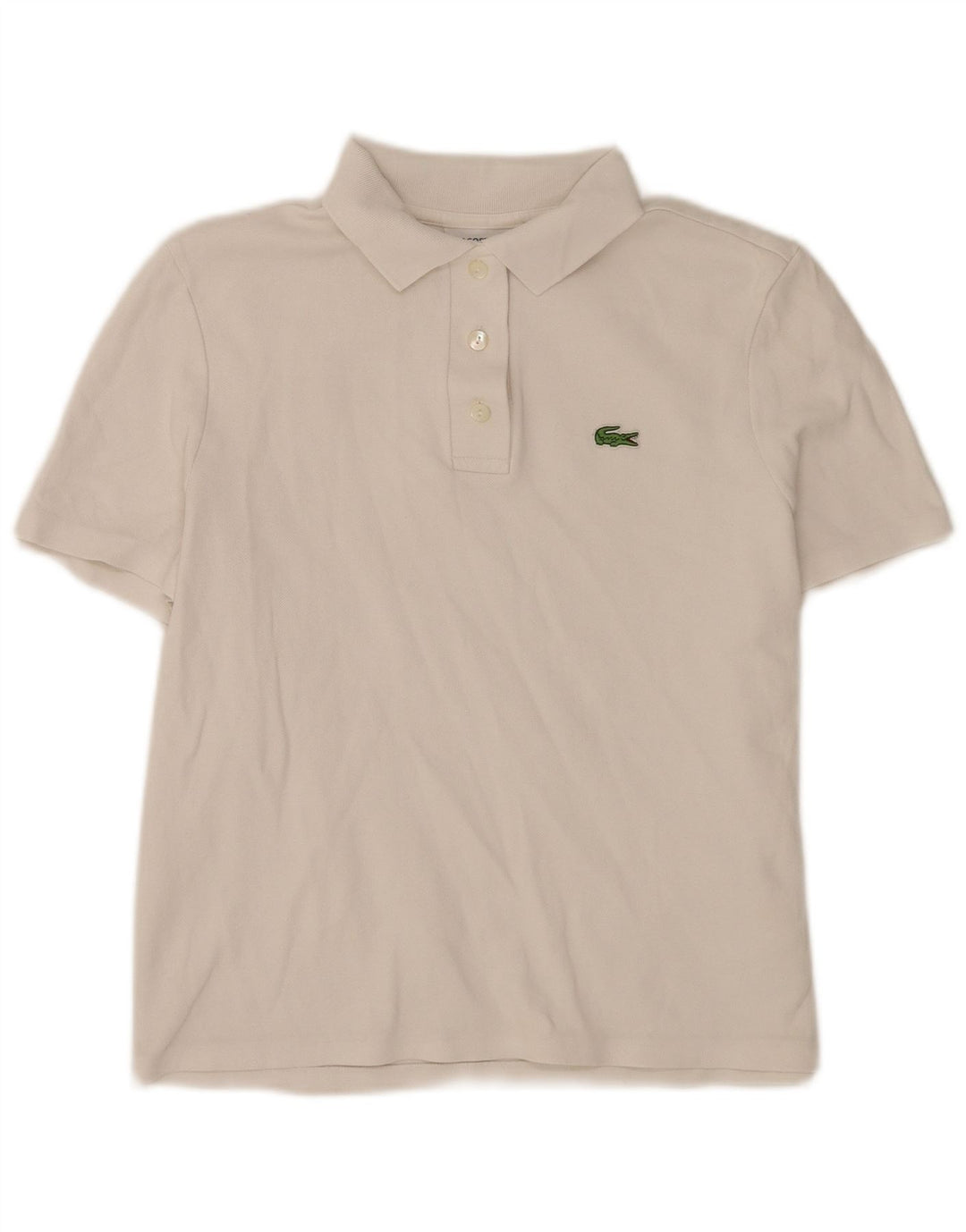 Polo da donna vestibilità regolare Lacoste taglia 40 cotone bianco medio