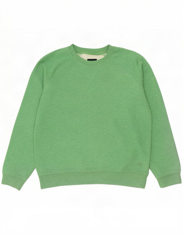 Crew Clothing Womens Oversized Sweatshirt Jumper UK 10 Small Green Cotton