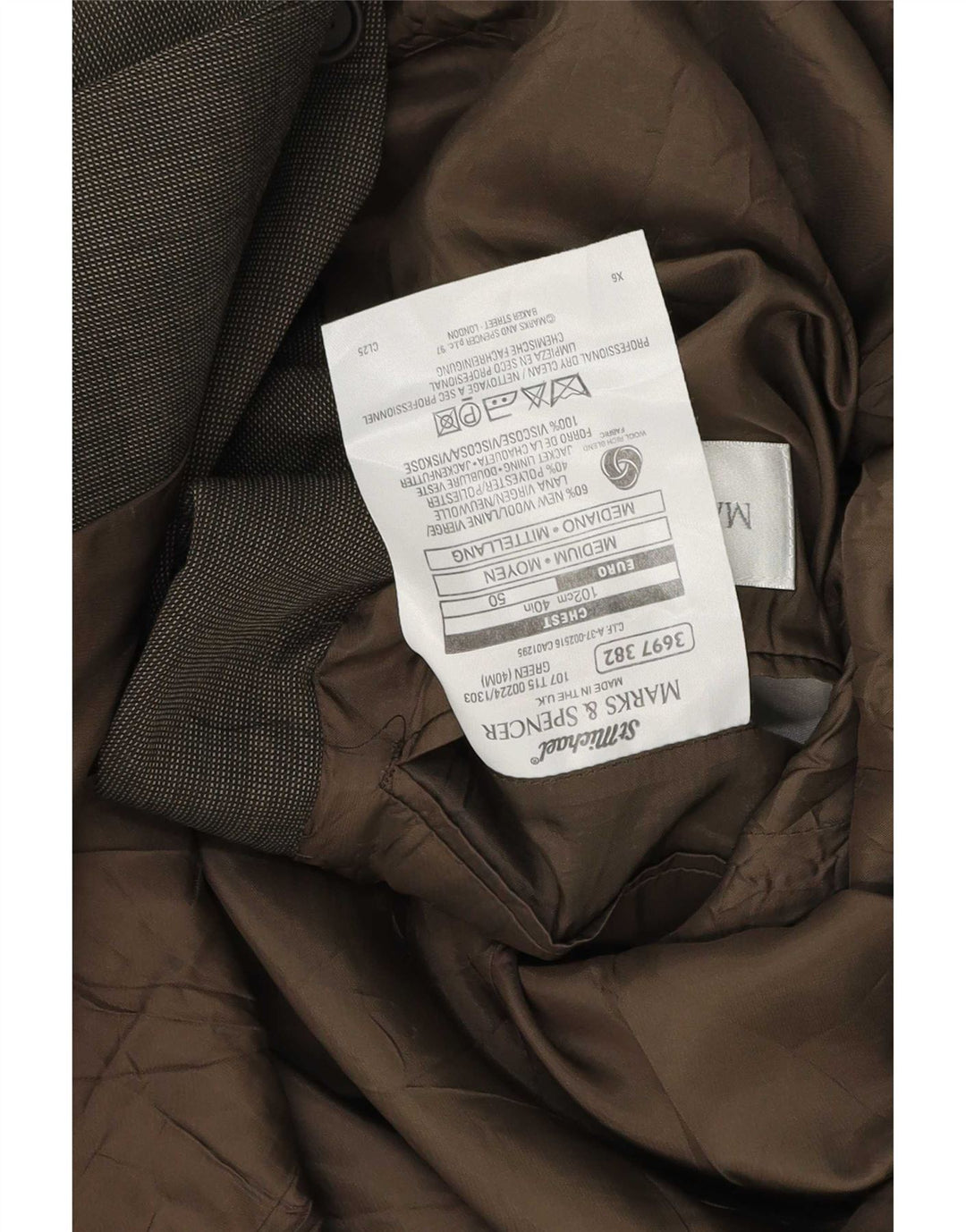 Marks & Spencer Veste St. Michael Blazer pour homme UK 40 Vert moyen