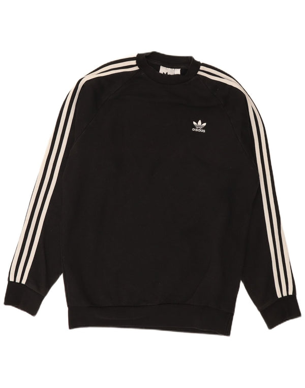 Adidas Mens Regular Fit Толстовка Джемпер Маленький Черный Хлопок Спортивный