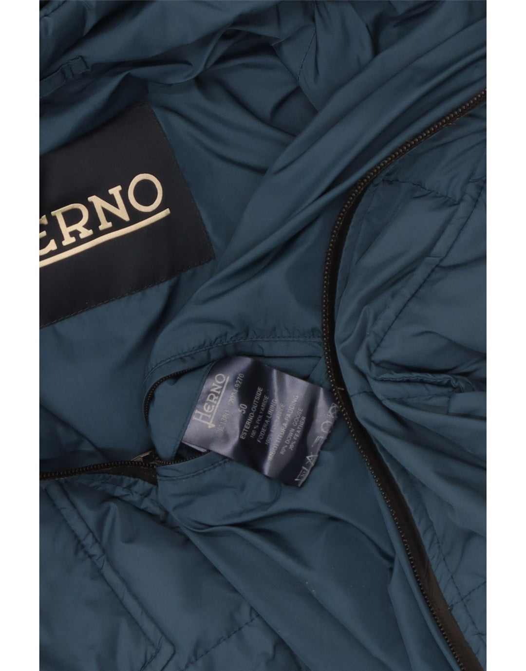 Herno Mens Padded Jacket UK 50 Large Blue Polyamide