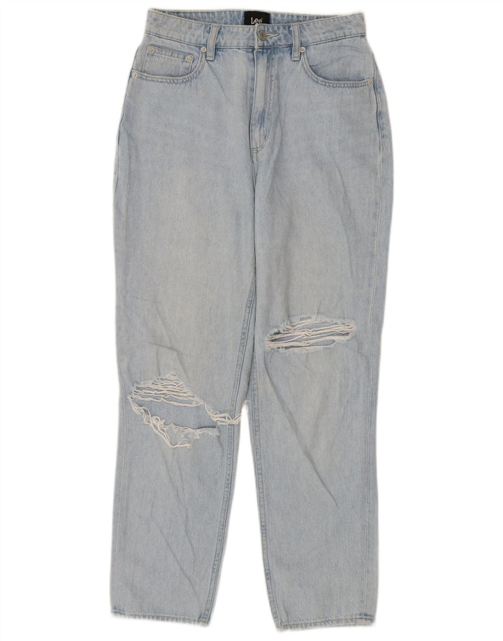 Lee Womens High-Moms Distressed Tapered Jeans US 8 Medium W26 L27 Blue