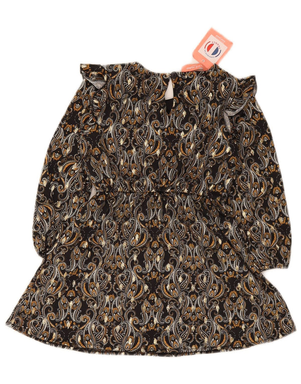 Naf Girls Long Sleeve A-Line Dress 3-4 Years Black Paisley Polyester